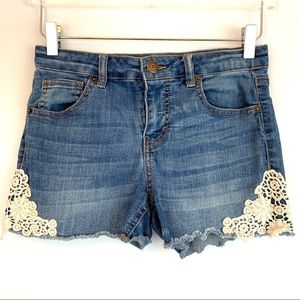 Cat & Jack Denim Shorts with Lace Embellishment